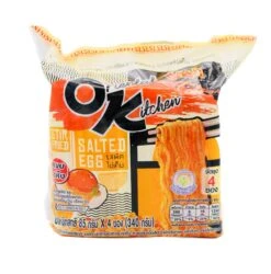 Mama Dried Instant Noodles Oriental Kitchen Stir Fried Salted Egg Flavour (85g*4Pcs) 340g