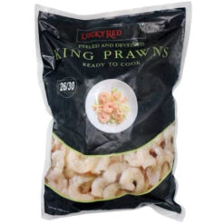 Lucky Red Peeled And Deveined King Prawns 900g (Size 26-30) (Frozen)