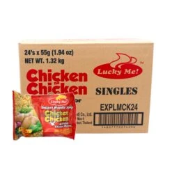 Box Of Lucky Me Chicken Flavour Instant Noodles (24Packs*55g) (B.B.D 29.05.2025)
